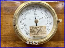 Vintage German Brass Barometer Barigo Baumuster Marine Ship Weather Antique