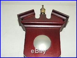 Vintage German Mahogany Weather Station Wall Barometer Thermometer Germany