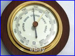 Vintage Huger West Germany Ships Aneroid Marine Wooden Thermo Hygro Barometer