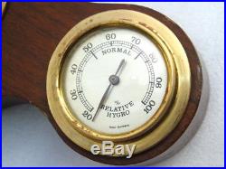 Vintage Huger West Germany Ships Aneroid Marine Wooden Thermo Hygro Barometer