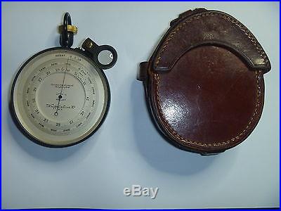 Vintage Keuffel & Esser Co Aneroid Barometer / Altimeter w/ Leather Case ERIE RR