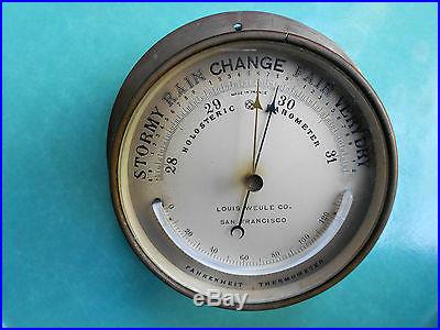 Vintage Louis Weule Co. S. F. Holosteric Barometer and Fahre. Therm. Made n Fran