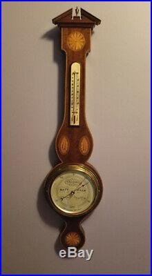 Vintage Mahogany Wood Aneroid Banjo Barometer by Short & Mason England 2469 1/2
