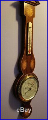Vintage Mahogany Wood Aneroid Banjo Barometer by Short & Mason England 2469 1/2