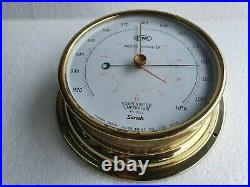 Vintage Marine Brass Barometer / Thermometer TSUKUBA SUNOH Made In Japan