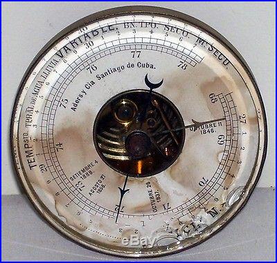 Vintage Marine Ship Barometer Santiago Cuba