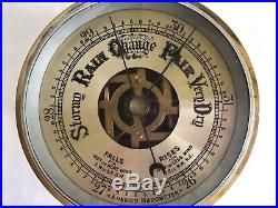 Vintage Maritime Nautical SOLID BRASS SHIPS Aneroid #611 Barometer 5 3/4