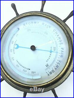 Vintage NPHB HOLOSTERIC BAROMETER & Thermometer Brass Made in France