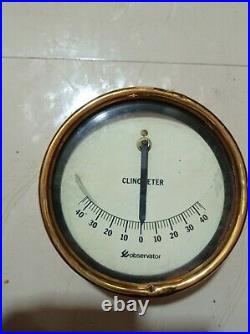 Vintage Old Antique Millibars Inches Observator Clinometer