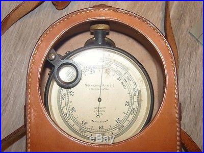 Vintage POCKET Surveying Aneroid Compersated Stanley London 2279 England RARE