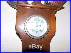 Vintage P. F. Bollenbach 40 Jeweled Mahogany Banjo Barometer Weather Station