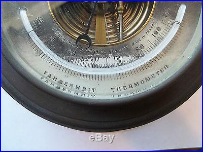 Vintage Paul Naudet Barometer and Fahrenheit Thermometer Made in France