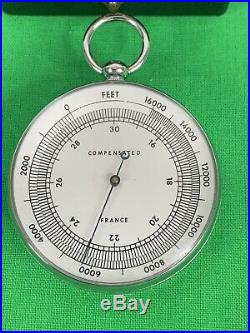 Vintage Pocket Compensated Altimeter Barometer France, Selsi