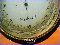 Vintage Pocket Compensated Barometer, Rain Change Fair, in Case