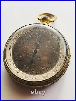 Vintage Rare 1900's EB Meyrowitz Traveling Aneroid Altimeter Barometer with Case