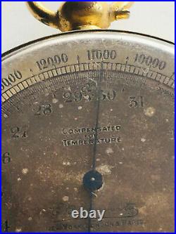 Vintage Rare 1900's EB Meyrowitz Traveling Aneroid Altimeter Barometer with Case