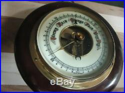 Vintage Round German Barometer-nautical-wood-ship-sailing-1940s