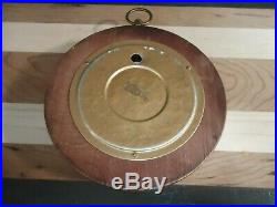 Vintage Round German Barometer-nautical-wood-ship-sailing-1940s