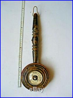 Vintage Round Wall Mounted Wood Plaque Barometer