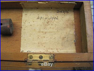 Vintage SHIP'S BAROMETER by NEGRETTI & ZAMBRA London w/Gimballed Bracket +BOX