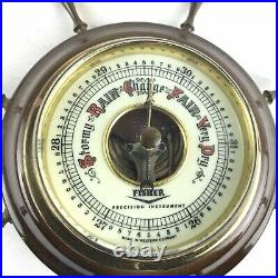 Vintage STORMY RAIN CHANGE FAIR VERY DRY Barometer Nautical Wheel Germany