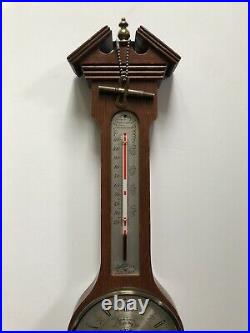 Vintage Salem wall barometer, clock, thermometer, moisture gage. Made in England