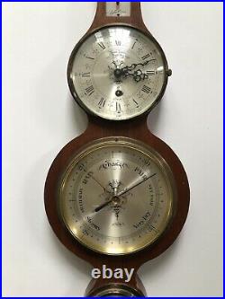 Vintage Salem wall barometer, clock, thermometer, moisture gage. Made in England