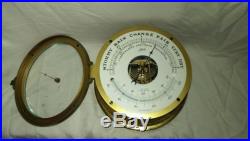 Vintage Schatz Mariner Brass Compensated Ship Barometer Thermometer