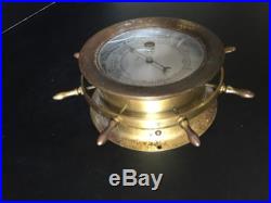 Vintage Schatz Ship Barometer Brass Nautical Maritime Ships Wheel