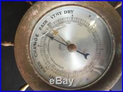 Vintage Schatz Ship Barometer Brass Nautical Maritime Ships Wheel