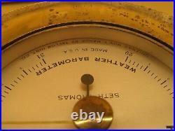 Vintage Seth Thomas Weather Barometer Brass 5 3/8 Diameter Corsair-B E537-010