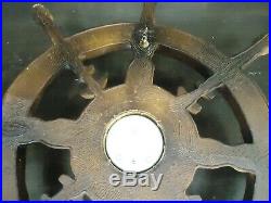 Vintage Ship Wheel Barometer-1970s-stormy-rain-change-fair-very Dry-faux Wood