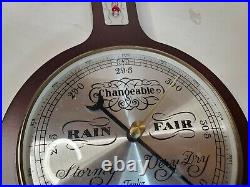 Vintage Short & Mason 21 Wood Barometer-thermometer Banjo Style Decor