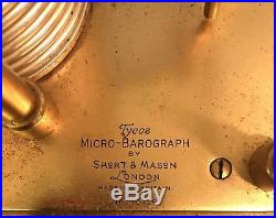 Vintage Short & Mason Tycos Micro-barograph London England C. 1920 Barometer