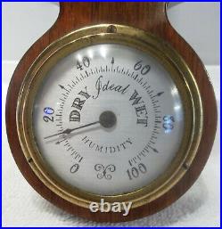 Vintage Swift & Anderson Boston MA Mahogany Wall Barometer Thermometer Weather