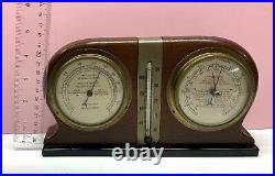 Vintage Swift & Anderson Mahogany-barometer-thermometer-hydrometer-working