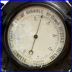Vintage Swiss Carved Barometer