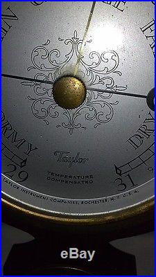 Vintage TAYLOR BAROMETER THERMOMETER SOLID MAHOGANY BEAUTIFUL CONDITION