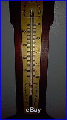 Vintage TAYLOR BAROMETER THERMOMETER SOLID MAHOGANY BEAUTIFUL CONDITION