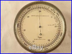 Vintage TAYLOR Lg. Metal Cased Field Engineering, Surveying Barometer Altimeter