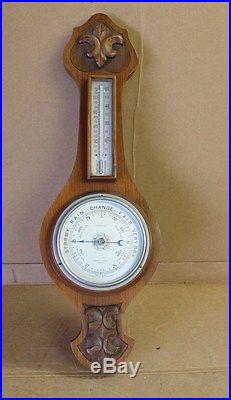 Vintage T. A. Reynolds, London walnut 23 Banjo Barometer -Birks, Ellis & Ryrie-