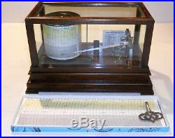 Vintage Taylor Cyclo-Stormograph Barograph Recording Barometer WithCharts And Ink
