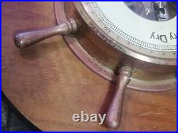 Vintage Thermometer Barometer Hygrometer West Germany Focal Ship Wheel Nautical