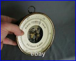 Vintage U. S. Coast Guard Brass Barometer