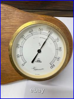 Vintage Viking Barometer German Brass Wood Maritime Rain Change Fair Weather