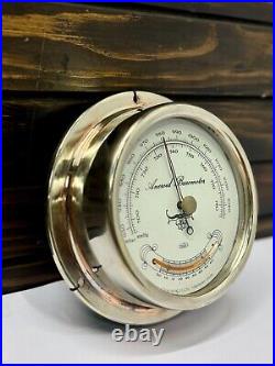 Vintage Wall Design Round Ship Utsuki Keiki Aneroid Barometer Yokohama Japan