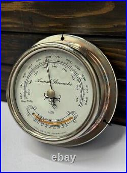 Vintage Wall Design Round Ship Utsuki Keiki Aneroid Barometer Yokohama Japan