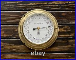 Vintage Weather Instrument Lilley & Gillie Brass Wall Mount Barometer England