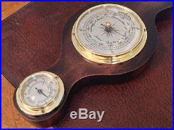 Vintage Weather Station Ebonized wood Thermometer, Barometer and Humidity