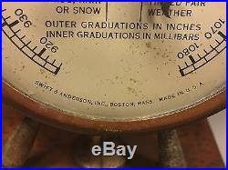 Vintage Weather Station Swift & Anderson Boston MA Ships Wheel Design Hygrometer